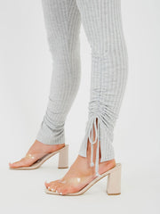 Double Ruched Crop Top & Trouser Ribbed Co-ord