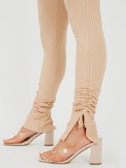 Double Ruched Crop Top & Trouser Ribbed Co-ord