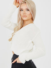 Tie Front Knit Cardigan Top