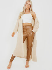 Longline Knitted Open Cardigan