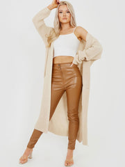 Longline Knitted Open Cardigan