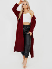 Longline Knitted Open Cardigan