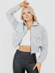 Utility Pocket Thick Cropped Jacket