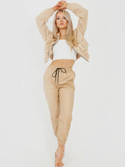 Faux Leather PU Jogger Trousers