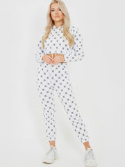 Square Check Cropped Hoodie & Trouser Co-ord