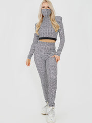 Illusion Print Co-ord With Face Mask