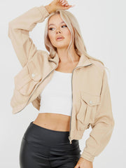 Utility Pocket Thick Cropped Jacket