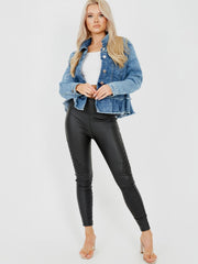 Rüschensaum ausgestattete Denimjacke