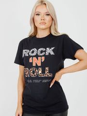 Rock N Roll Graphic Printed T-Shirt