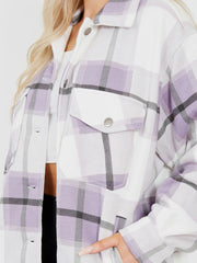 Classic Thick Colour Block Checked Shirt Jacket Shacket