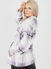 Classic Thick Colour Block Checked Shirt Jacket Shacket