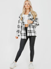 Classic Thick Colour Block Checked Shirt Jacket Shacket
