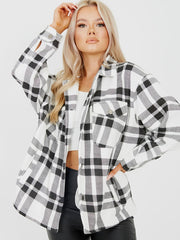 Classic Thick Colour Block Checked Shirt Jacket Shacket