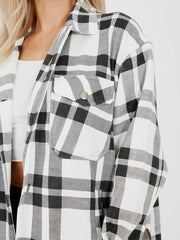 Classic Thick Colour Block Checked Shirt Jacket Shacket
