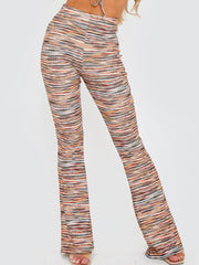 Multi Coloured Flared Trouser