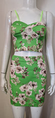 Bloemprint Gevotte buste Cami Crop Top & Rok-coördin