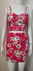 Bloemprint Gevotte buste Cami Crop Top & Rok-coördin