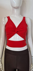 Twist Knot Cut Out Strappy Crop Top