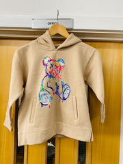 Kids Colour Drip Teddy Graphic Print Hoodie
