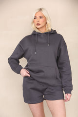 Oversized Hoodie & Shorts Fleece Co-ord