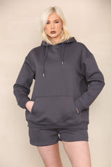 Oversized Hoodie & Shorts Fleece Co-ord