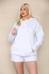 Oversized Hoodie & Shorts Fleece Co-ord