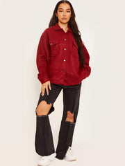 Einfache klassische dicke Hemdjacke Shacket