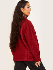 Einfache klassische dicke Hemdjacke Shacket