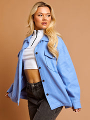 Einfache klassische dicke Hemdjacke Shacket