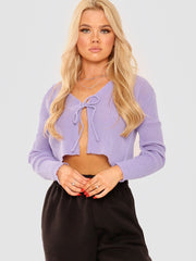 Tie Front Knit Cardigan Top