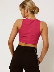 Queens Ribbed Vest Crop Top