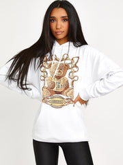 Mischief Teddy Graphic Print Hoodie