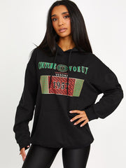 Couture Voeux Graphic Print Hoodie