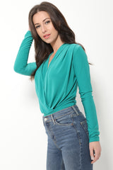 Soft-Touch Wrap Front Bodysuit