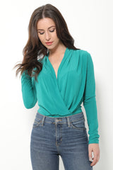 Soft-Touch Wrap Front Bodysuit