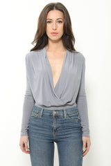 Soft-Touch Wrap Front Bodysuit