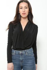 Soft-Touch Wrap Front Bodysuit