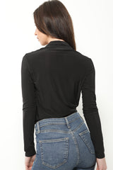 Soft-Touch Wrap Front Bodysuit