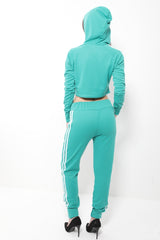 Side Stripe Cropped Loungewear Set