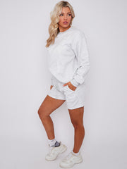 Crucifix Sweined Sweinshirt & Shorts Fleece Coord