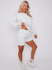 Crucifix Sweined Sweinshirt & Shorts Fleece Coord