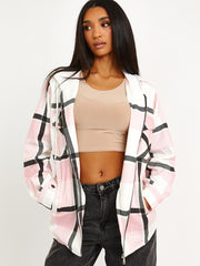 Thick Checked Shacket With Zip & Hood