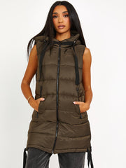 D-Ring Tape Padded Hooded Gilet
