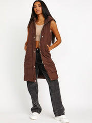Longline Padded Hooded Gilet