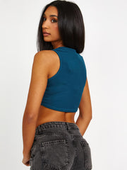 Los Angeles geribbelde vest -crop top