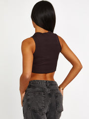 Los Angeles geribbelde vest -crop top