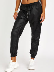Faux lederen PU lading joggers