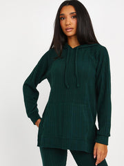 Soft Brushed Ribbed Hoodie & Flare Trouser Co-ord