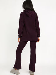 Soft Brushed Ribbed Hoodie & Flare Trouser Co-ord
