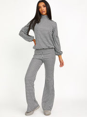 Dogtooth-Ballonhülle Top & Fackelhosen Co-ordte